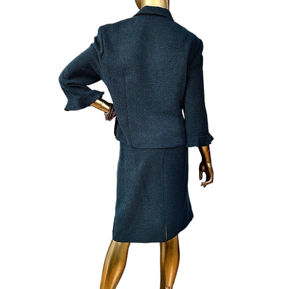 (Dress)- Teal & Black Fall SKIRT Suit Size 14 - Picture 4 of 15